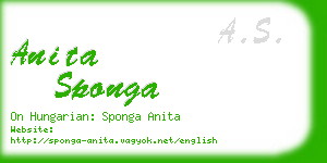 anita sponga business card